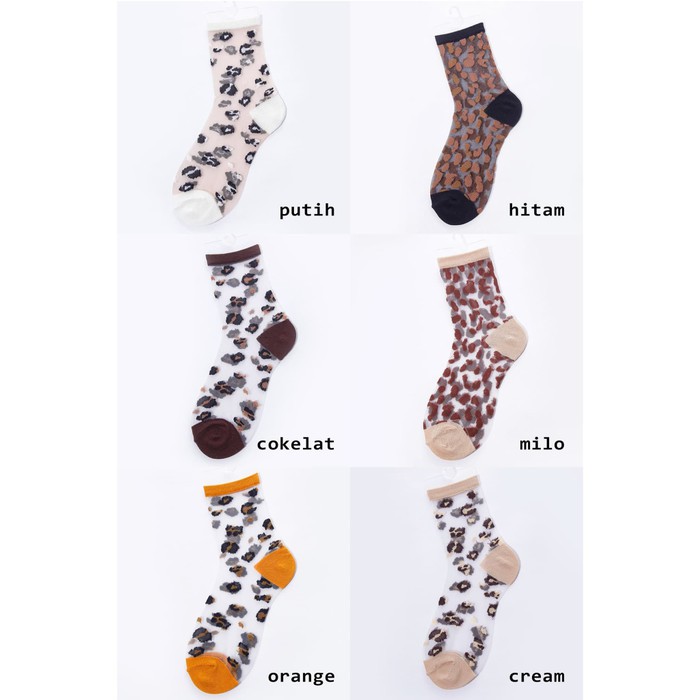 KK-33 kaos kaki leopard belang harimau tiger cotton socks transparan