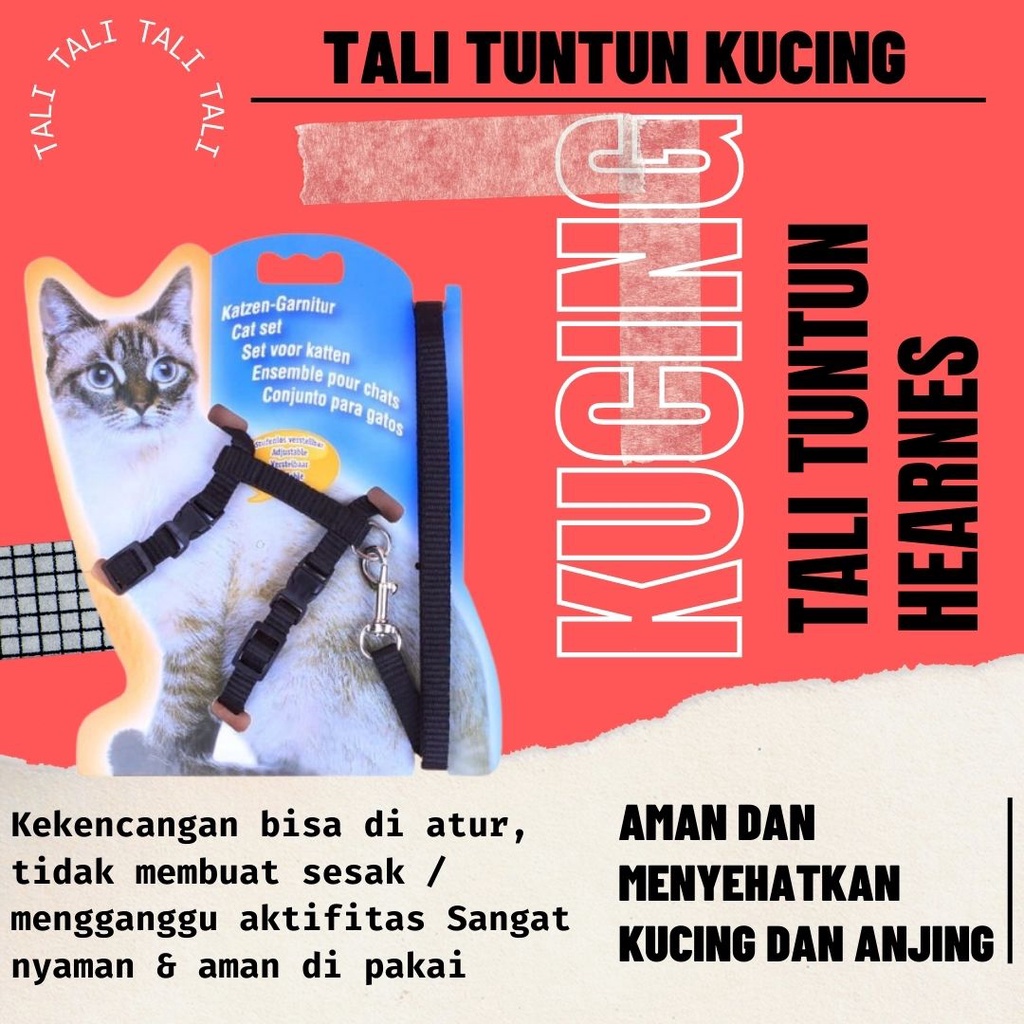 Tali Tuntun HARNESS Anjing Kucing Kelinci Musang FEZONE