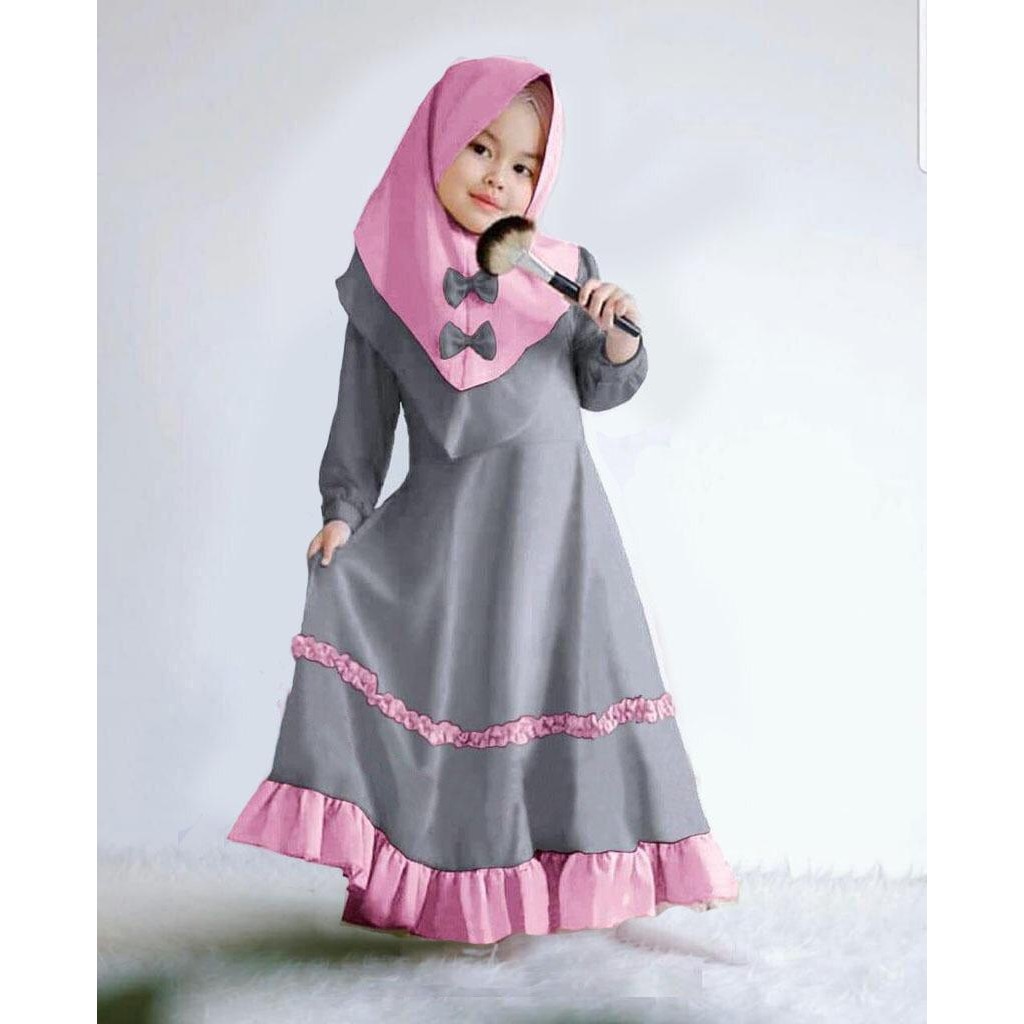 A10 Gamis narnia, Bahan balotely panjang 82 ld 82 bergo ada busa di dalamnya Muat 5-8thn