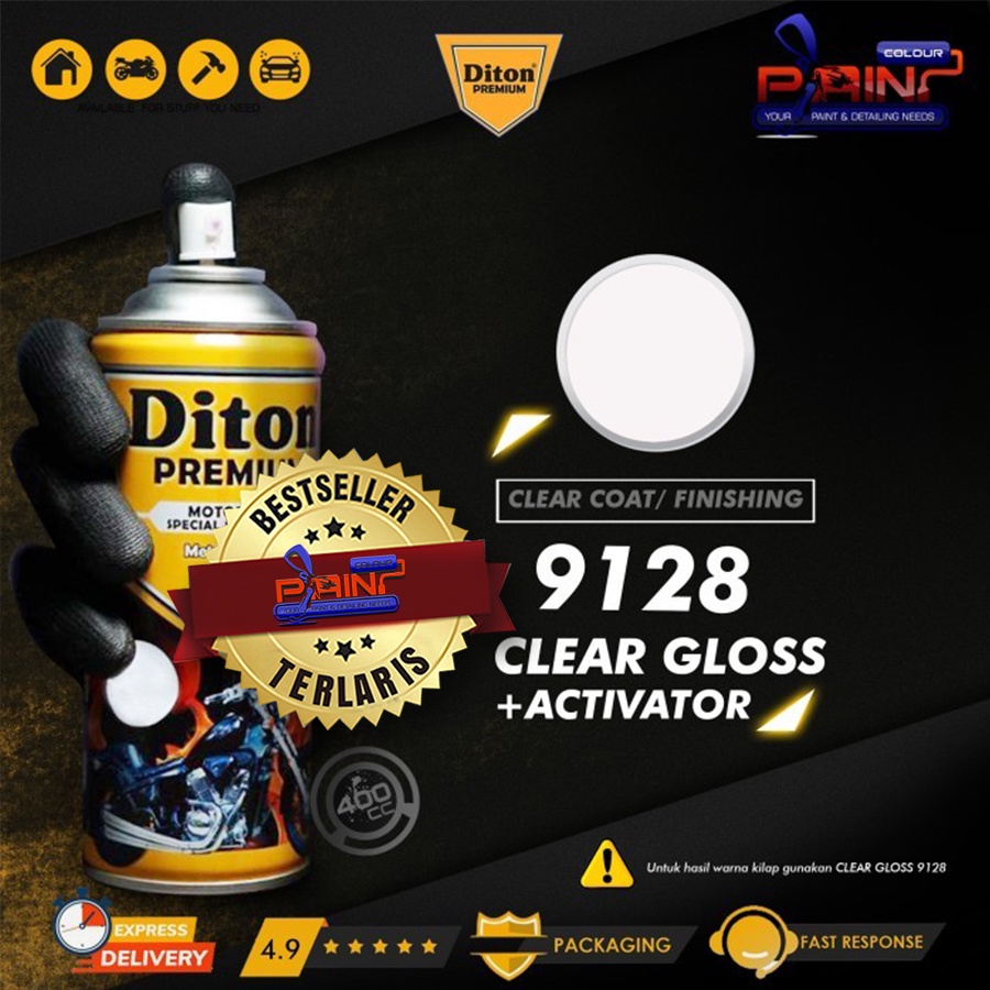 Diton PREMIUM 9128 Clear + Activator ( 2 Fungsi ) Cat Semprot/Pylox