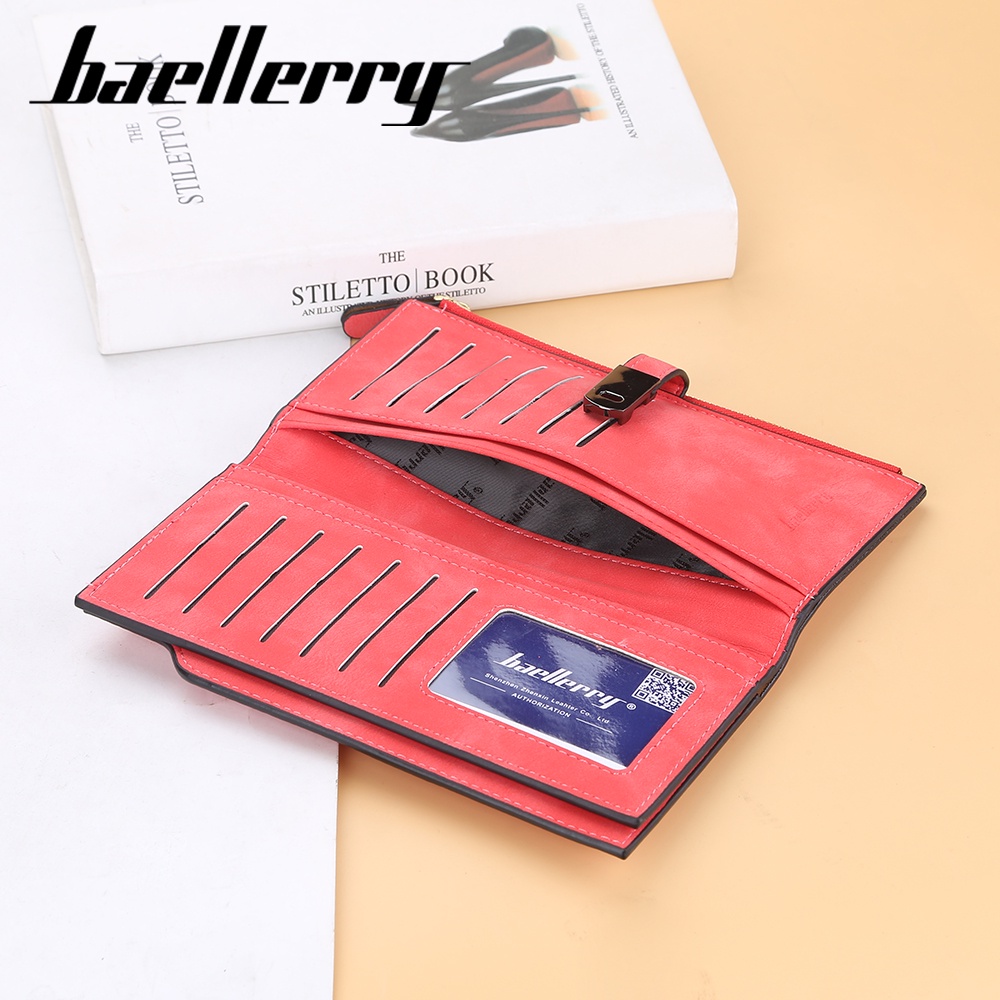 BAELLERRY N2355 Dompet Wanita Panjang Dompet Handphone Bahan Kulit PU Leather WATCHKITE WKOS