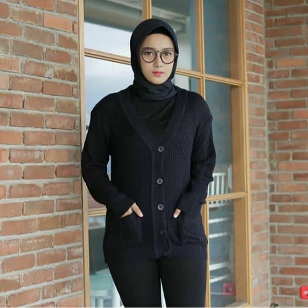 MERISSA Gardigan Cardigan Rajut Tebal Wanita Panjang Jumbo Oversize - Kardigan Cardingan Korea Polos-2