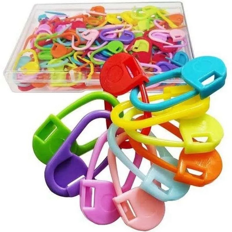 PENITI PLASTIK WARNA WARNI / LOCKING STITCH MARKER / PENITI PENANDA RAJUTAN / VARIASI PENITI PLASTIC MKR PIN