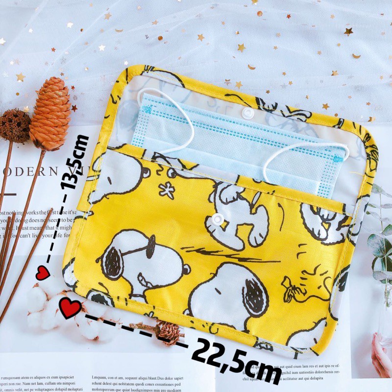 Dompet masker serbaguna pouch karakter hello kitty snoopy melody pompurin doraemon mask keeper tempat penyimpanan