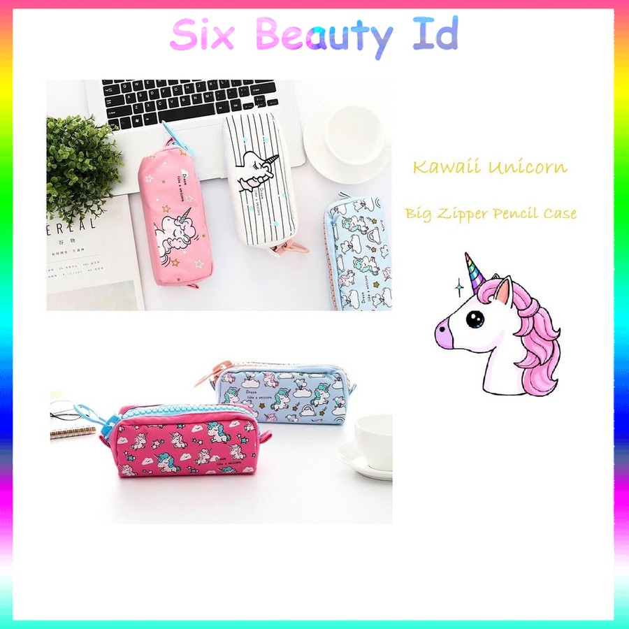 

Sale TP0048 Kawaii Unicorn Big Zipper Large Pencil Case / Tempat Pensil