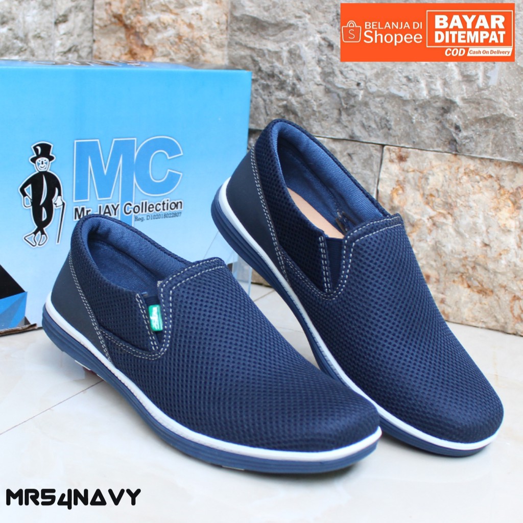 MJC INDONESIA SEPATU PRIA SEPATU CASUAL SLIP ON PRIA MR54NAVY