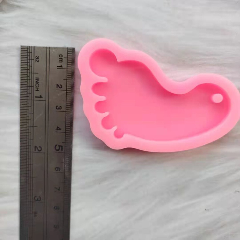 SIY  Baby Footprint Keychain Mold  DIY Footmark Keychain Silicone Resin Casting Molds