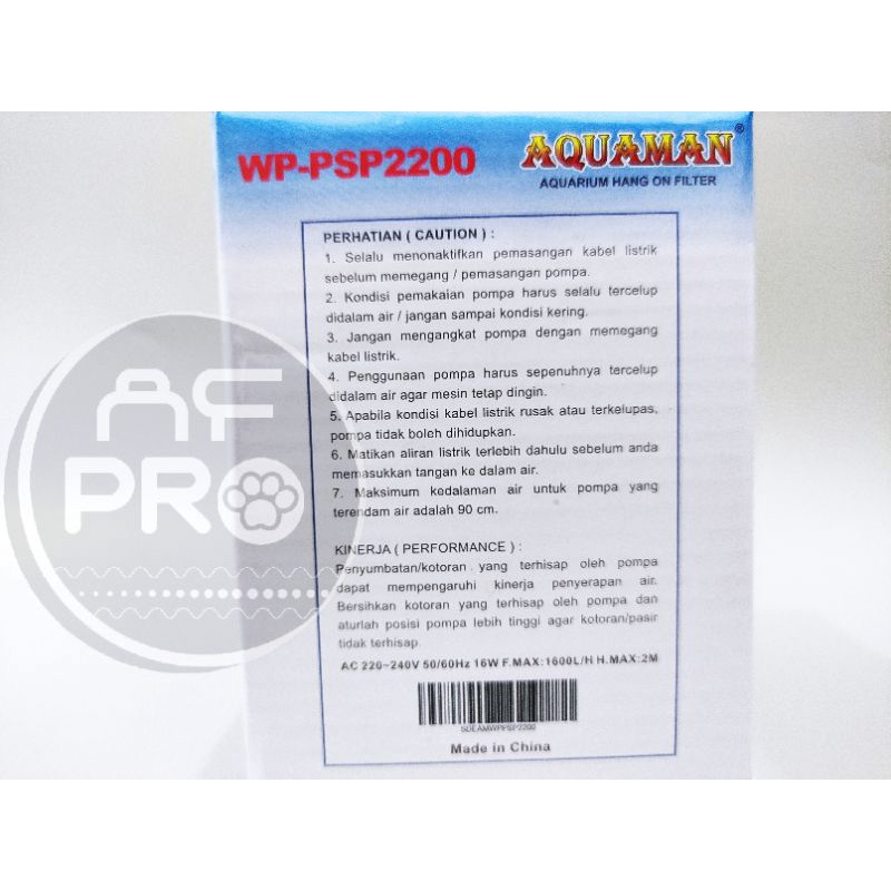 Promo murah pompa aquarium kolam AQUAMAN WP PSP 2200