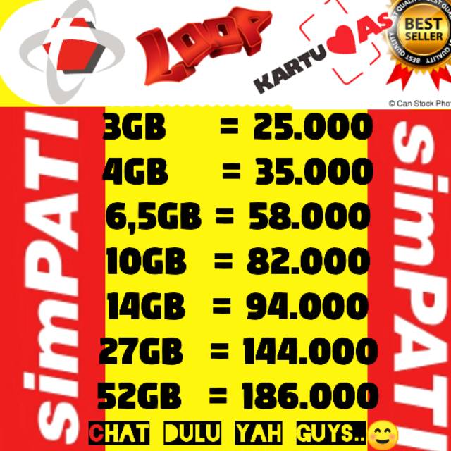 *EDISI TERMURAH *PAKET KUOTA TELKOMSEL As Loop Simpati