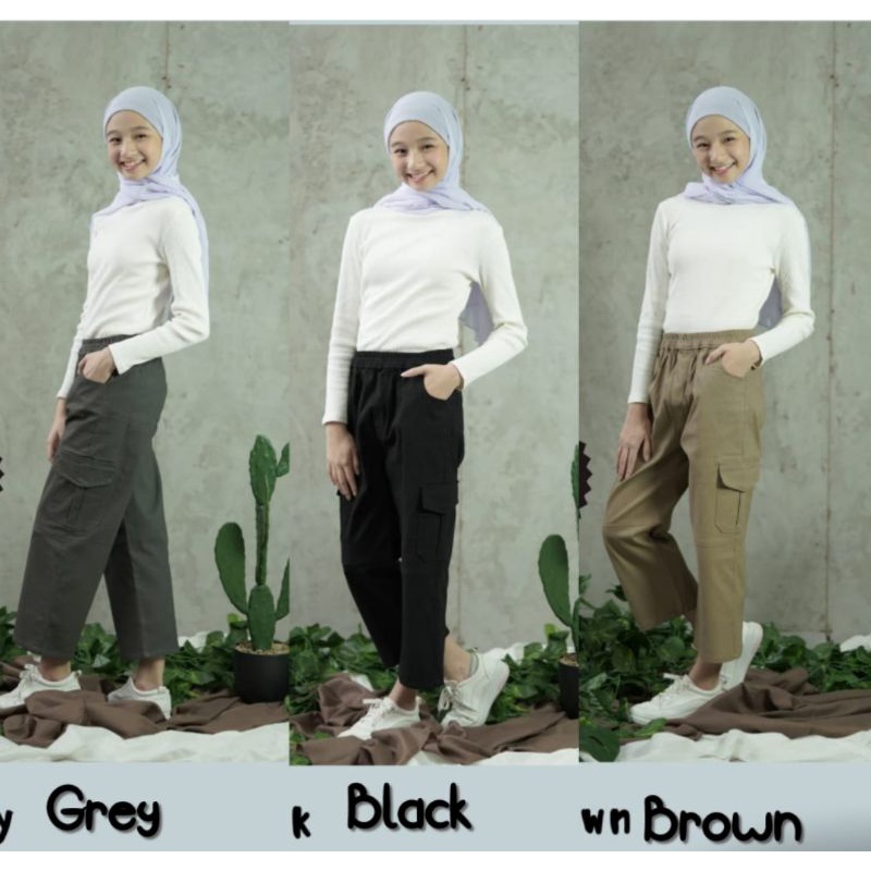 Celana Cargo Panjang Anak 6 - 15 Tahun Chinos Cargo Pants By Little Dino