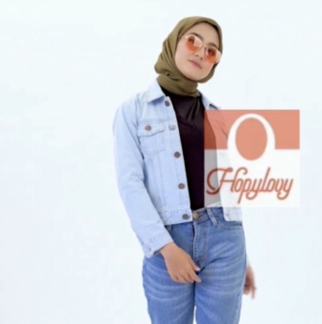 HOPYLOVY - Jaket Jeans Wanita ZR Basic Tebal Afnia