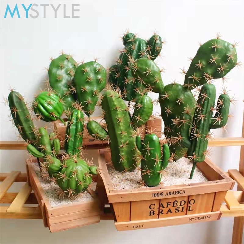 HAPPY TIME KAKTUS SM (TANPA VAS) SUCCULENT SUKULEN CACTUS HIAS TANAMAN HIASAN ARTIFICIAL