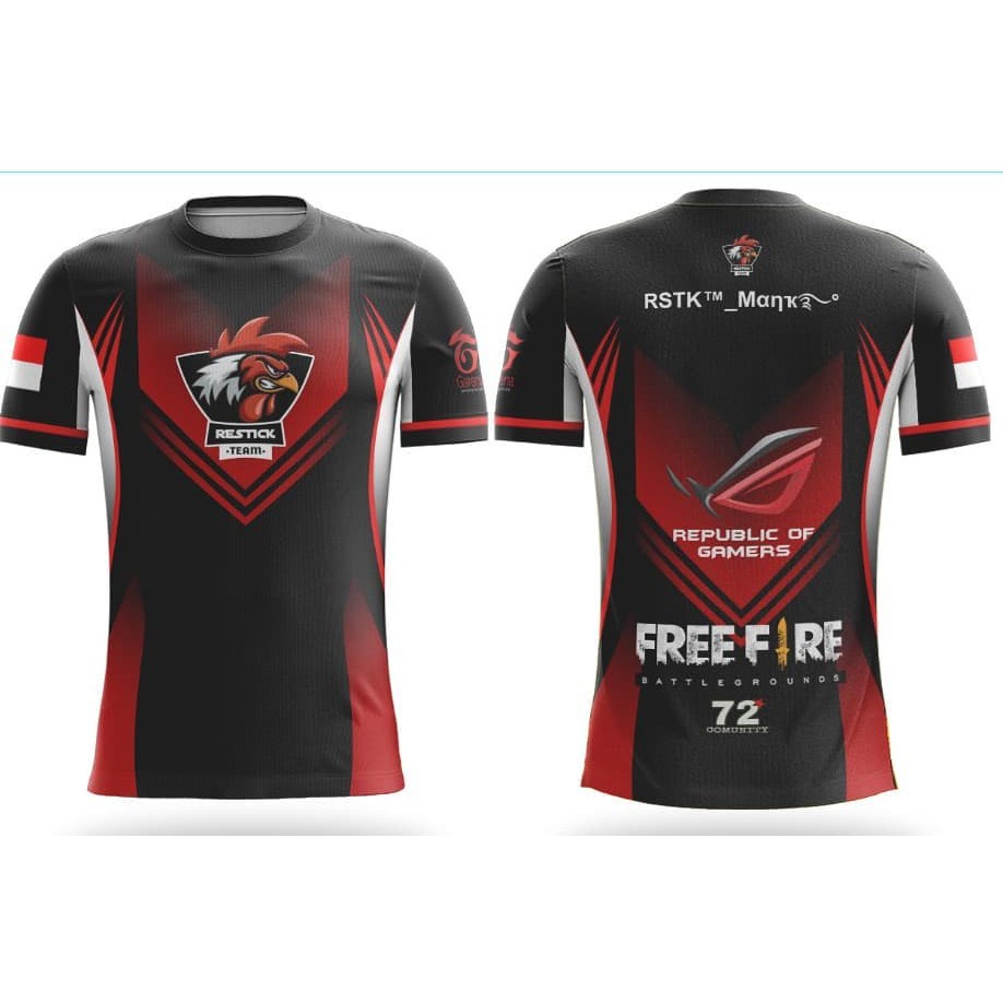 BAJU KAOS JERSEY GAME ESPORT FreeFire FF PUBG Dota 2 Custom Nama Team Shopee Indonesia