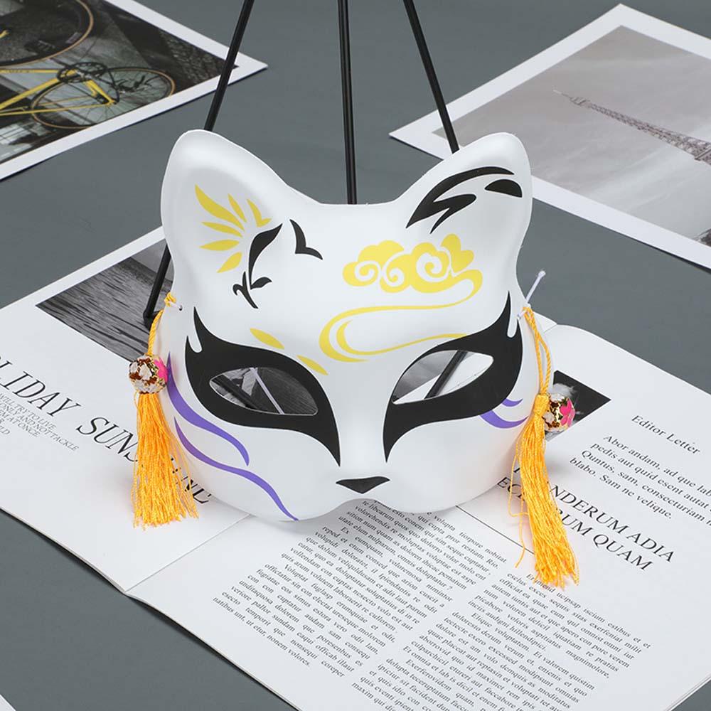 Nickolas1 Cosplay Topeng Unise Hand painted Cat Mask Plastik Jepang Anime Cosplay Alat Peraga Pesta