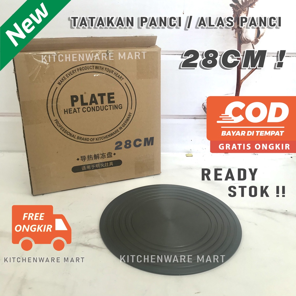 Alas Panci 24 cm 28 cm 24 cm+ gagang bahan Teflon Defrosting Tray - Tatakan Panci Alas Panci- Plat Panci -Alpot Plat Alas Panci Tatakan Kompor Anti Gosong Anti Cemong Defrost Tray Plat Konduksi Kompor Gas/Plat Alas Panci Anti Gosong /Tatakan TebalPanci