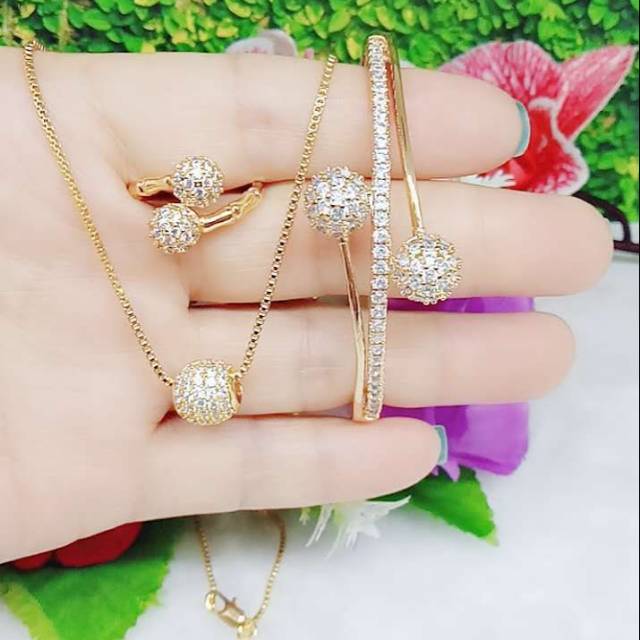 Xuping set perhiasan lapis emas 18K