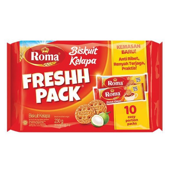 

ROMA BISKUIT KELAPA FRESHH PACK Isi 10 Sachet