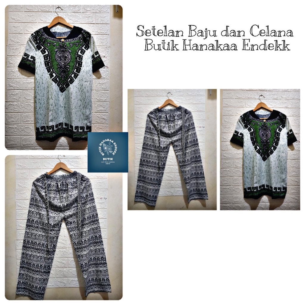 Set/Setelan Baju dan Celana Etnik Love Pria/Wanita (Unisex)