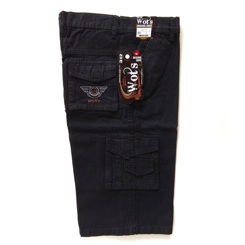 Diskon Celana  Pendek Pria  3 4  Cargo Hitam Size 27 38 