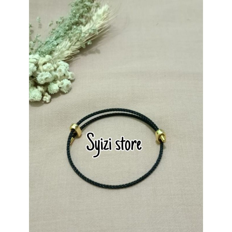 (free stoper 2mm) gelang ongsrot 2mm/ gelang serut/gelang tumpuk/gelang waterproof 2mm