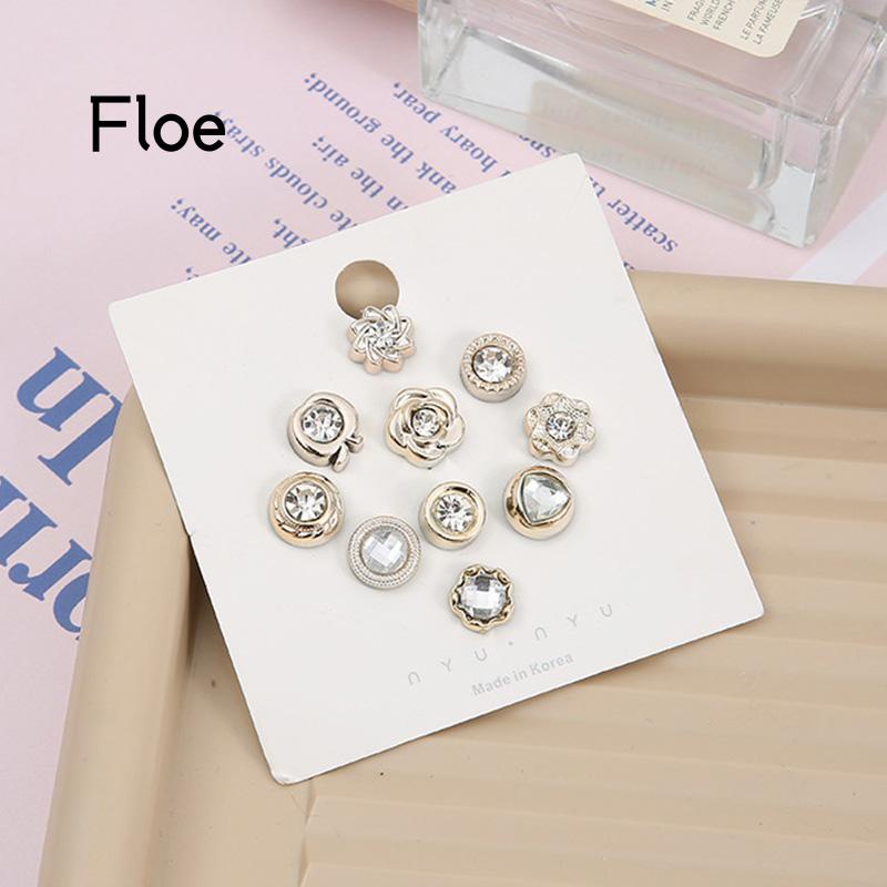 Fl 5 / 10PCS Bros Pin Wanita Tanpa Kancing Invisible Bisa Dilepas Untuk Aksesoris Pakaian / Sweater