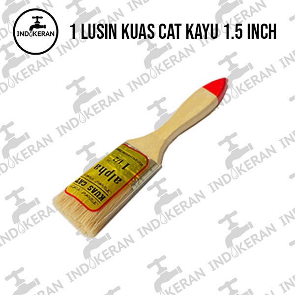 INDOKERAN - 1,5 Inch - Grosir Lusin Kuas Cat Gagang Kayu - High Quality