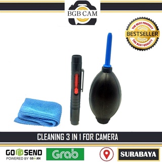 Cleaning Kit 3 in1 Lens pen , Blower , kain Microfiber PEMBERSIH KAMERA DSLR MIRRORLESS
