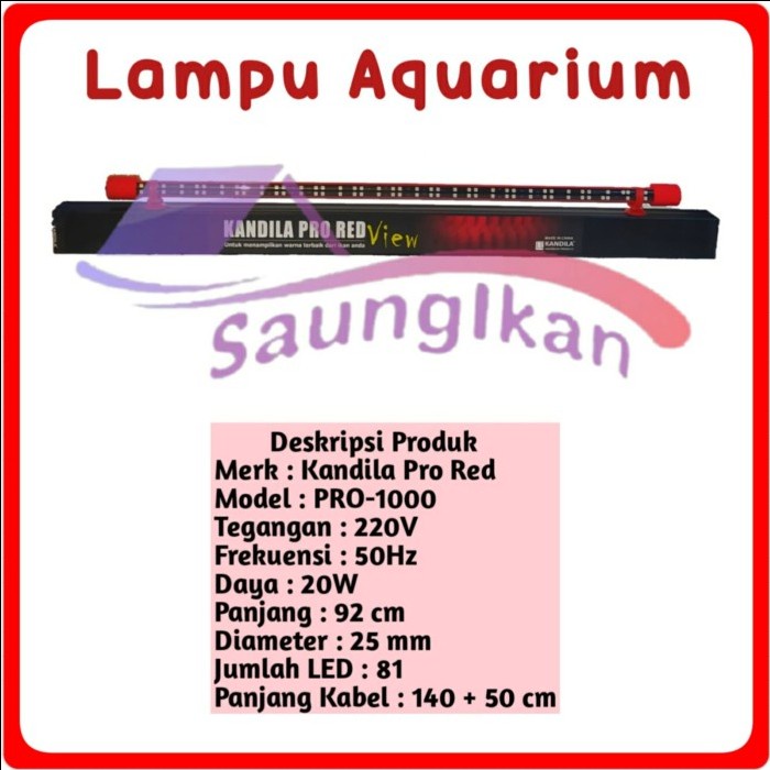 Lampu Aquarium View Tanning Arwana KANDILA PRO RED View 1000