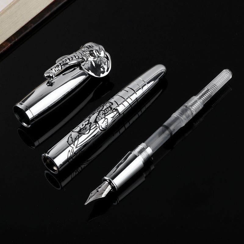 

Ongkir Gratis ya Elephant Head in Lid Fountain Pen Delicate Medium Nib Signature Pens Business Home