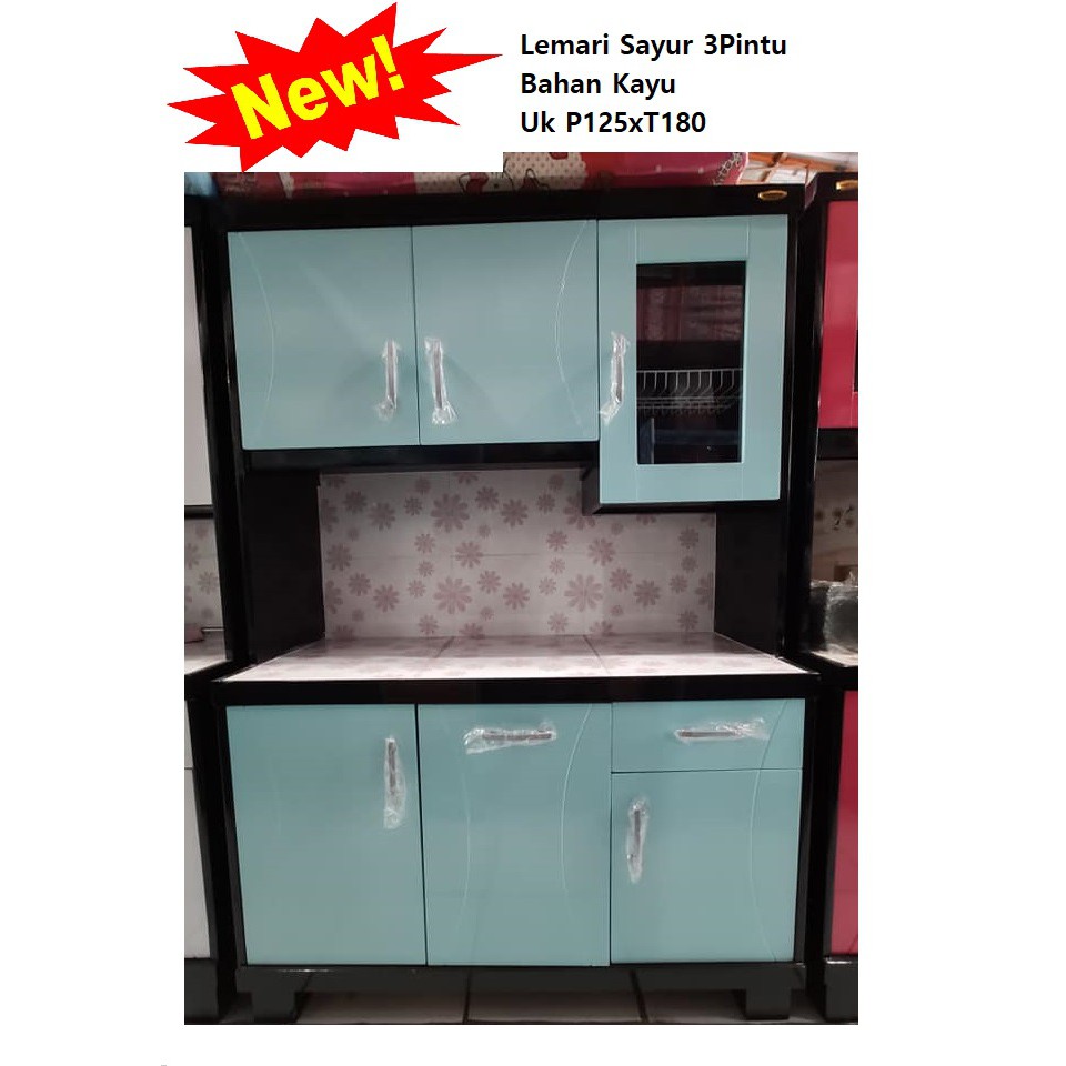 Lemari sayur 3 pintu / Rak sayur 3 pintu Bloktik / Lemari sayur 3pintu Kayu