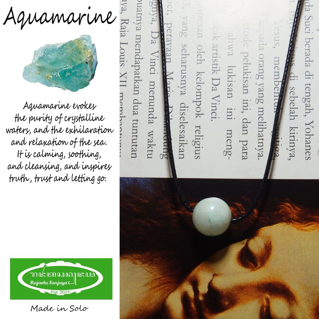 Kalung Liontin Aquamarine Bulan Kelahiran Aquarius