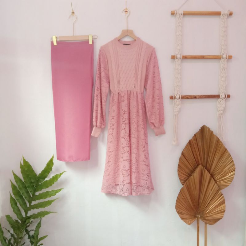 Tunik Knit mix Brukat Zara