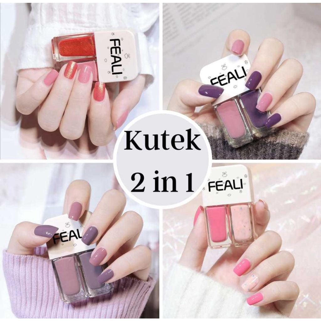 Kutek 2 in 1 / Kutek Korea / Kutek 2 Tone / Kutek Muslimah / Nail Polish