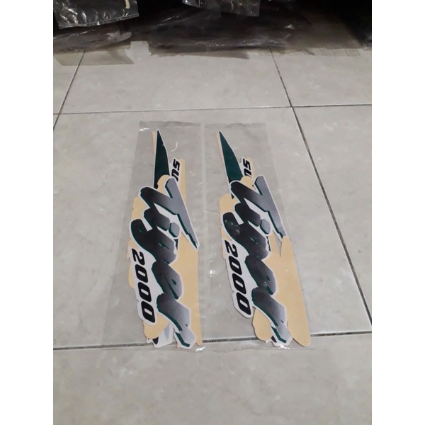 STRIPING STIKER LIS BODY MOTOR HONDA TIGER TILAS 1996 1997 PUTIH HIJAU