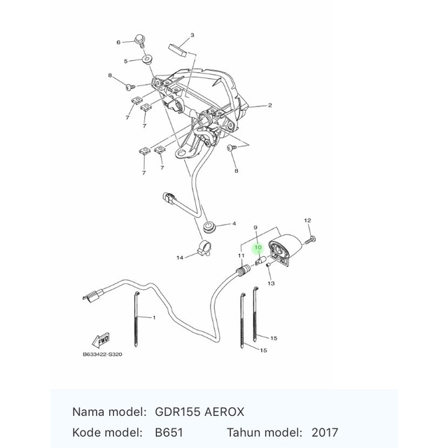 Bohlam Lampu Belakang Aerox / Bulb (12V-W5W) 1Ck-H4744-00