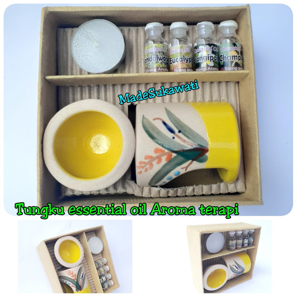 Paket Tungku essential oil minyak aroma terapi burner bali Aromaterapy