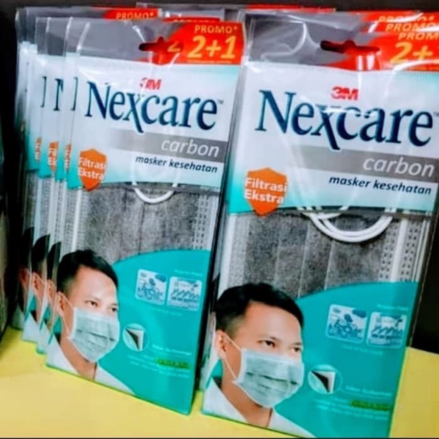 Masker 3M Nexcare Carbon 1sachet isi 5pcs