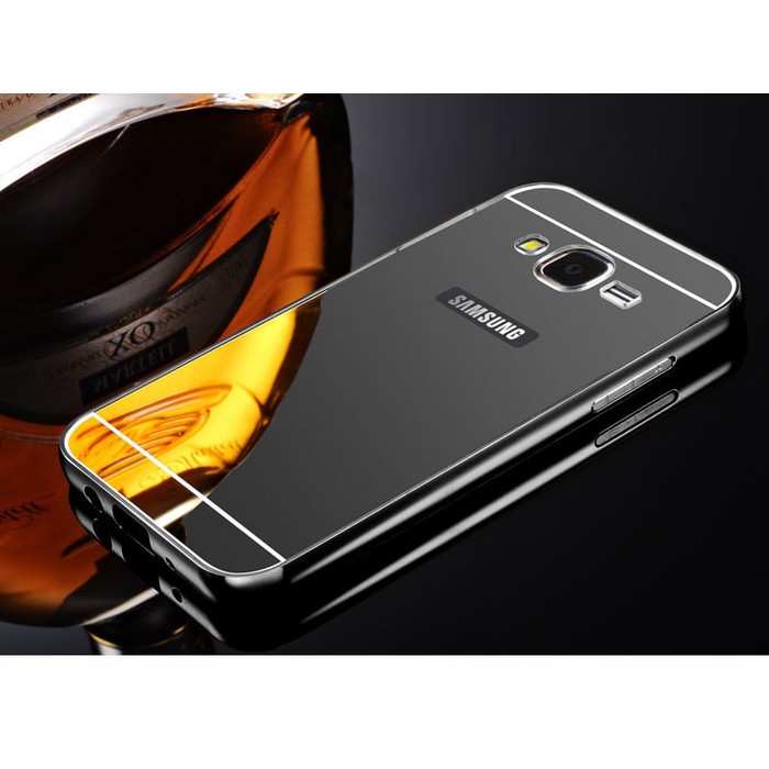 Samsung Galaxy J7 2016 J710 Metal Bumper Mirror Hardcase Back Case