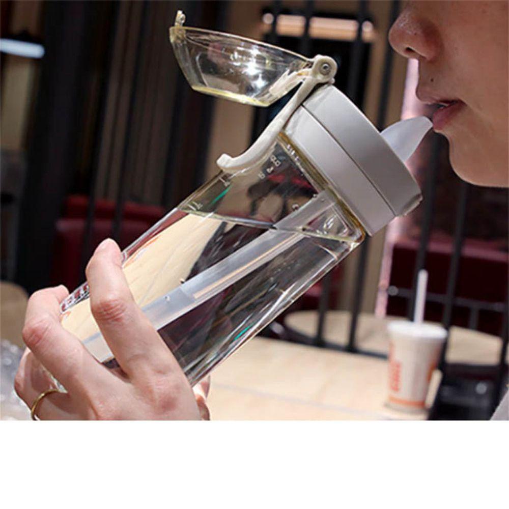 Popular Botol Air Minum 650ML Olahraga BPA Free Anti Bocor Dengan Sedotan