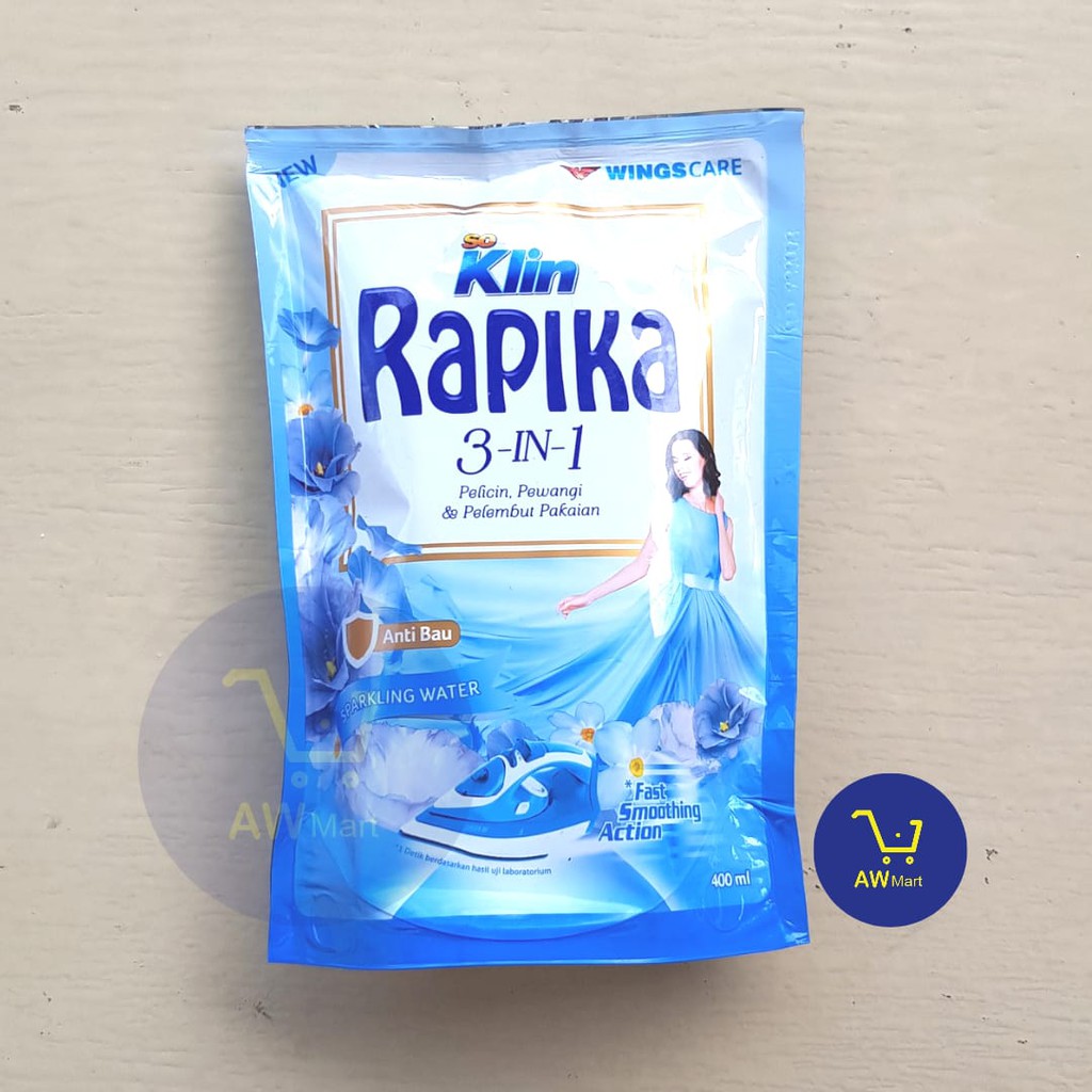 SOKLIN RAPIKA 3 IN 1 400ML - PELICIN , PELEMBUT &amp; PEWANGI PAKAIAN (DARI PABRIK LANGSUNG)