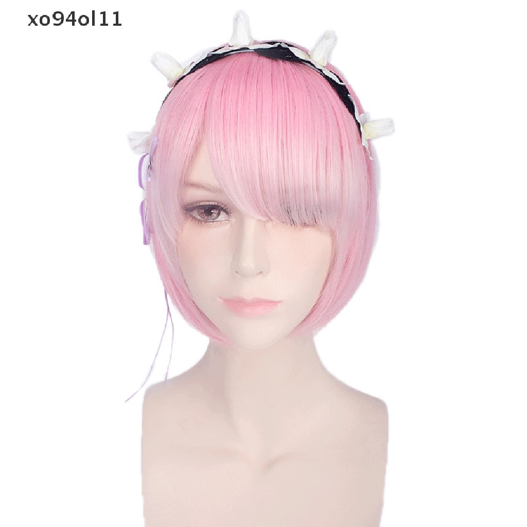 Wig / Rambut Palsu Hajimeru Isekai Seikatsu Rem Ram Twins Warna Biru + Pink Untuk Cosplay