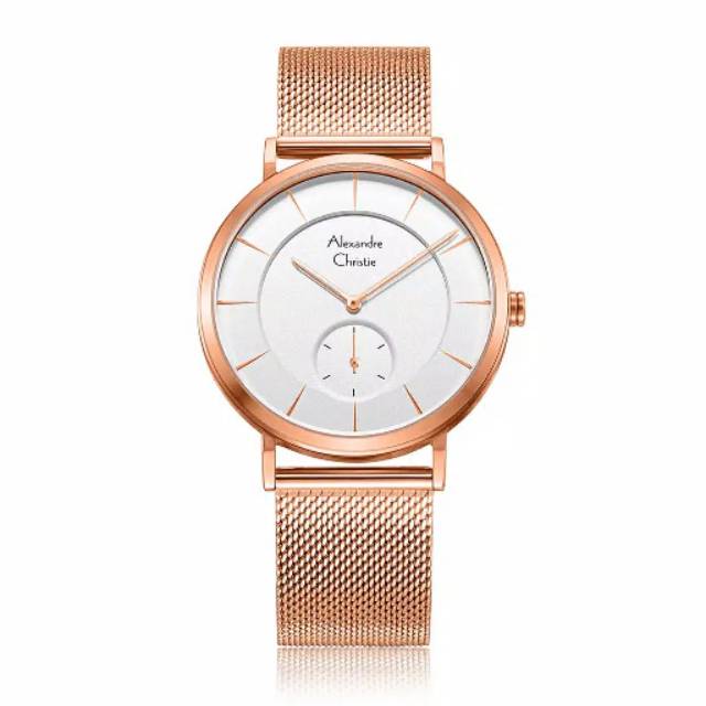 Jam Tangan Alexandre Christie AC 8586 MS tali Pasir Pria/ Cowok Original