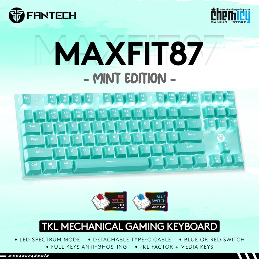 Fantech MAXFIT87 MK856 TKL Mint Edition Mechanical Gaming Keyboard