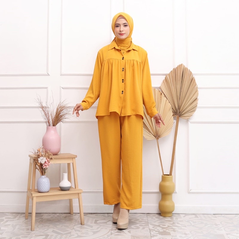 SETCEL RAYON CRINKLE SIMPLY KANCING BUSUI SET STELAN MUSLIM POLOS MURAH GROSIR MODELLANO SALE BUMIL