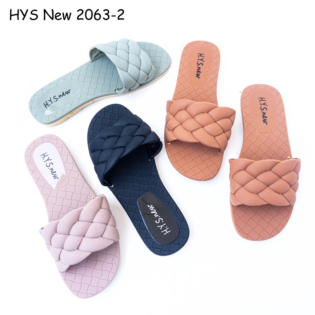 Sandal Slop Wanita Kekinian Kepang H.Y.S New 2063 2