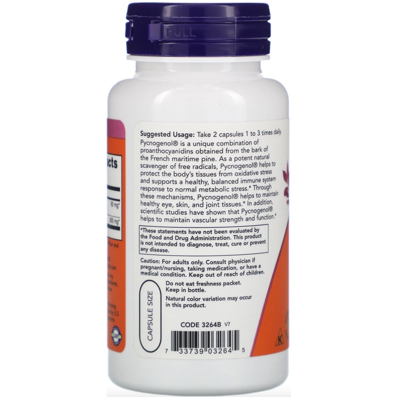 Now Foods Pycnogenol 30 mg 60 Veg Capsules Cegah Radikal Bebas Kesehatan Daya Tahan Imun Tubuh ORI USA NOW SALE