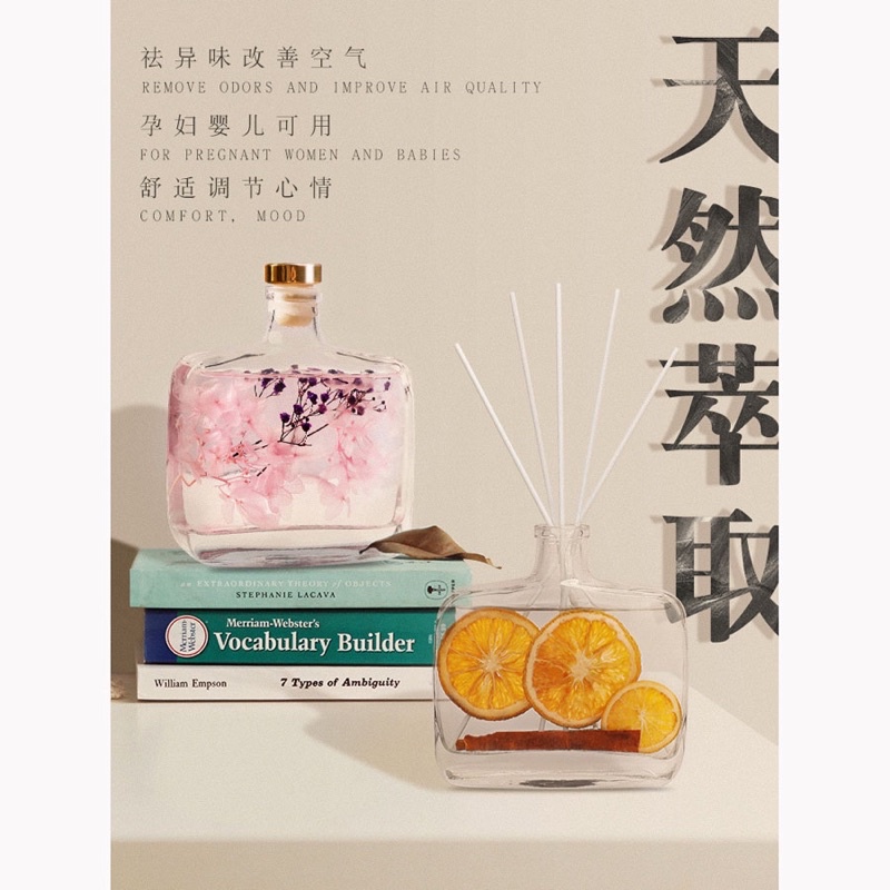 WIACHNN Fireless Parfum Ruangan Aroma Diffuser Reed Rattan Sticks Lavender 100ml - DF-200