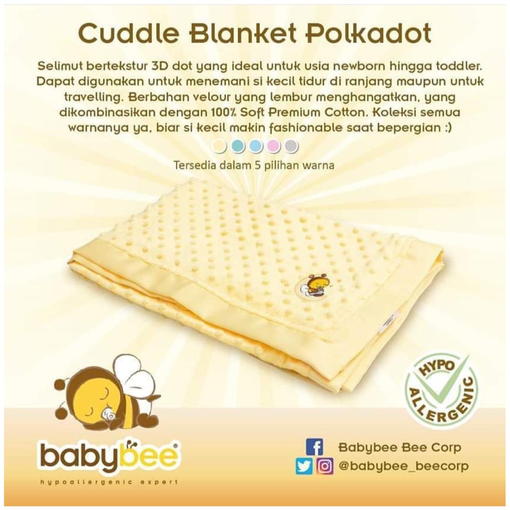 Babybee Cuddle Blanket Selimut Bayi Babybee Baby Bee Selimut Bayi Shopee Indonesia