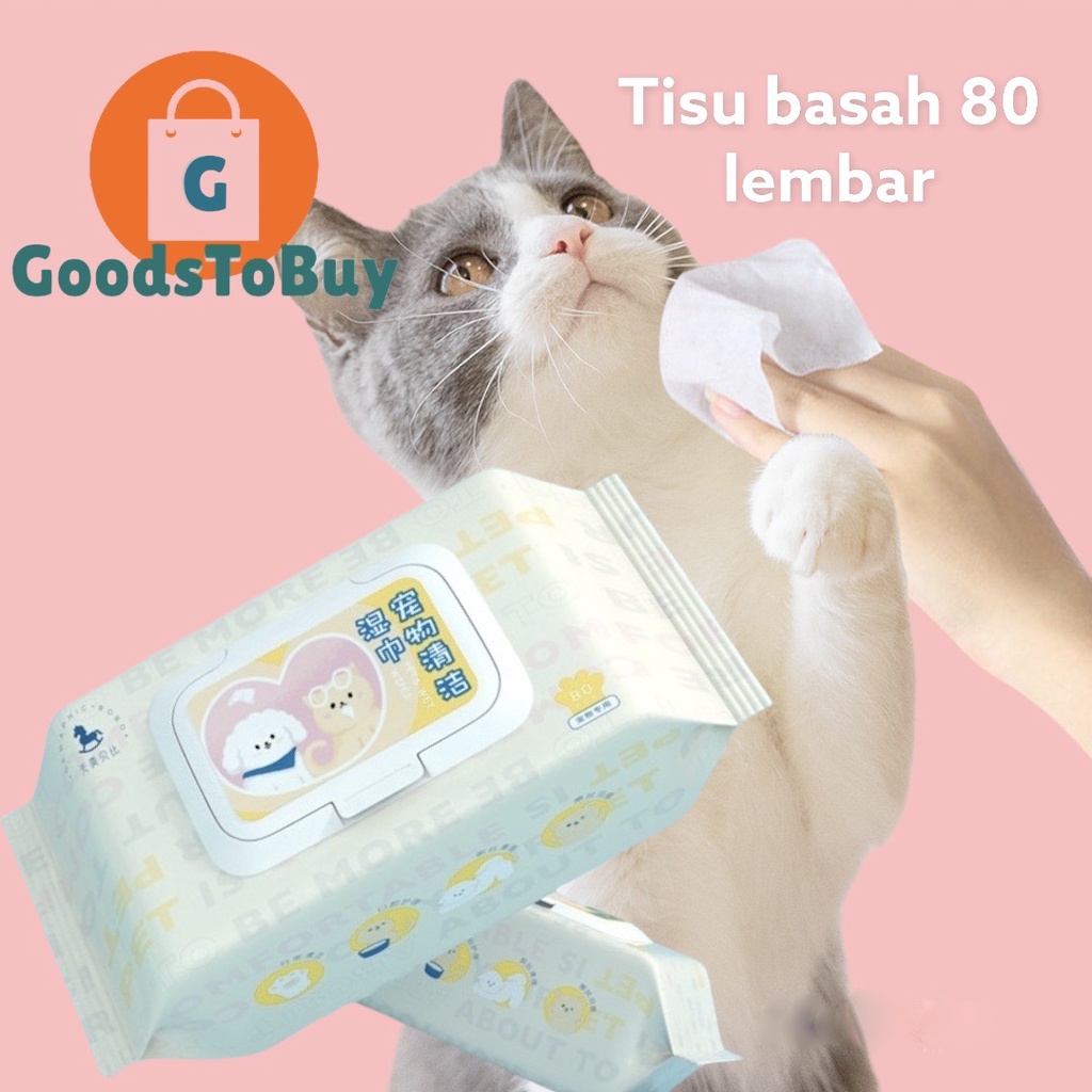 Tisu Basah Anjing Dan Kucing Lembut Tebal  Sangat Aman Walau Dijilat