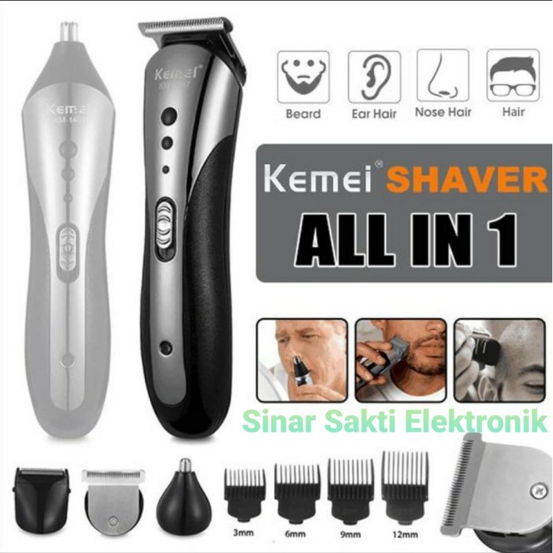 Mesin Cukur Kemei Hair Clipper 3 in 1 alat cukur rambut charger KM 1407